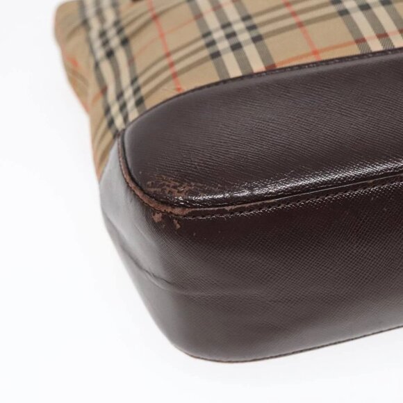 BURBERRY Nova Check Tote Bag Canvas Beige Auth 91273 - Picture 4 of 16